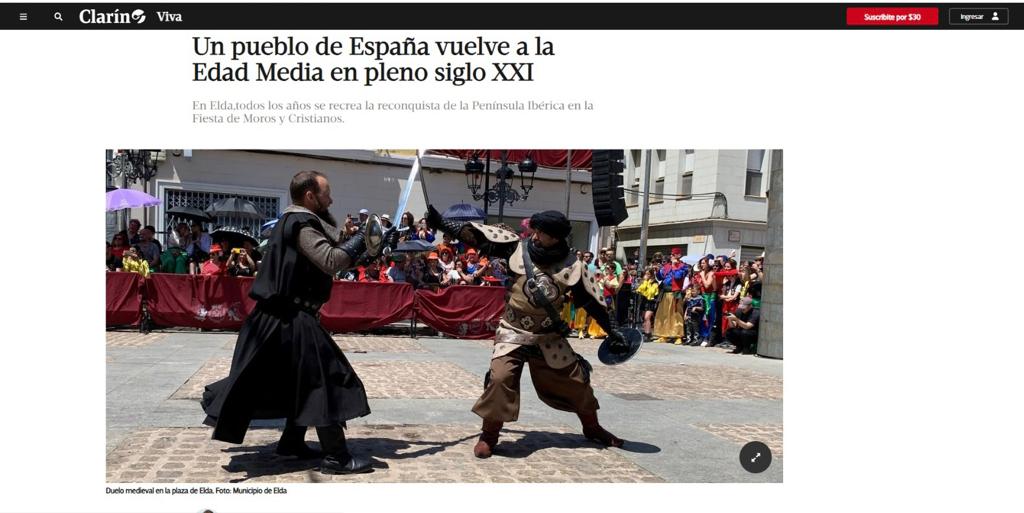 El diario argentino El Clarín se hace eco de nuestras Fiestas de Moros y Cristianos