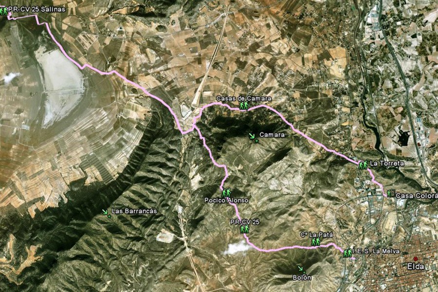Mapa PR-CR 25 Elda - Salinas