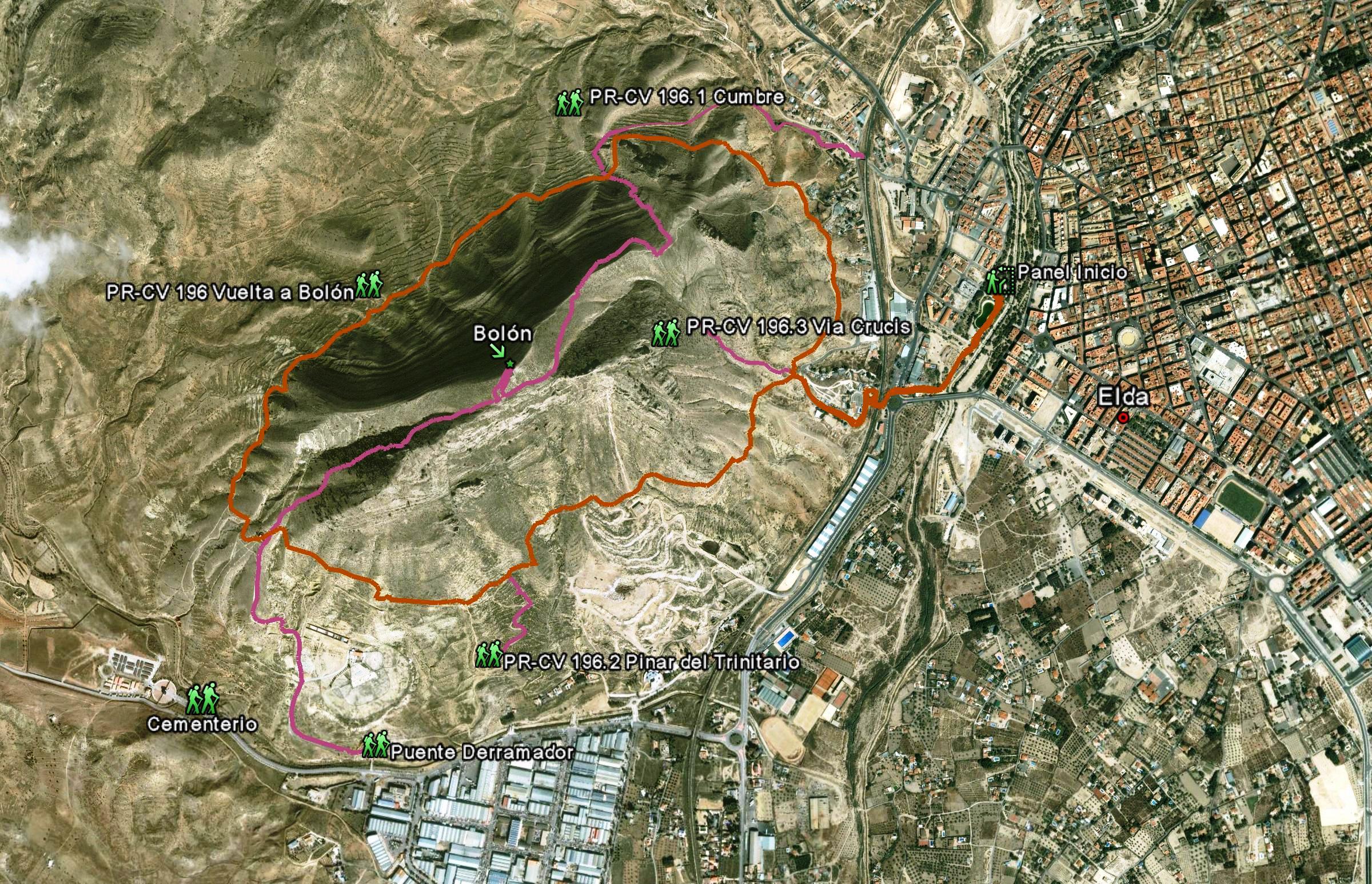 Mapa PR-CR 196 Vuelta a Bolón